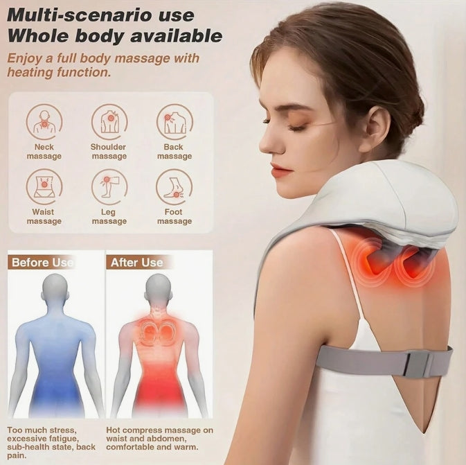 Rechargeable Shoulder & Neck Massager with Heat